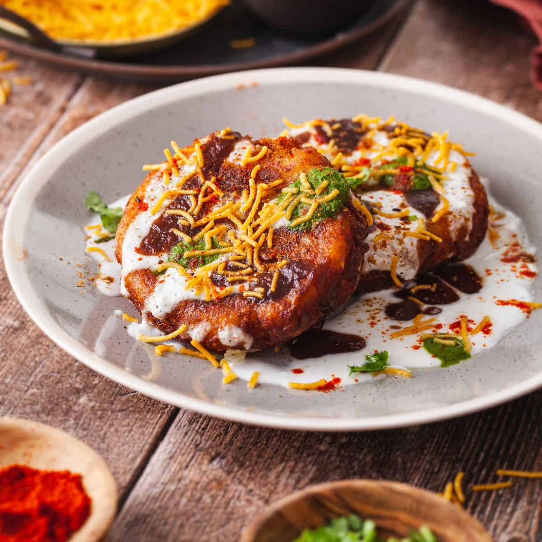 Chaat (Aloo Tikki Chaat)