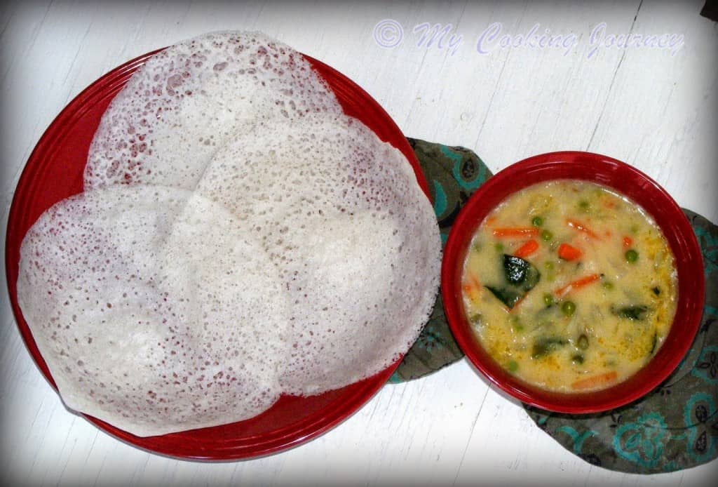 Kerala Appam with Vegetable Stew